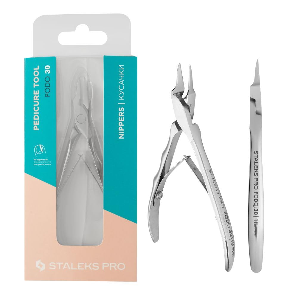 STALEKS PRO Nail Pliers, 18mm Special Pedicures, Stainless Steel, Ambidextrous, PODO 30