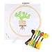 Unime Full Range of Embroidery Starter Kit with Partten, Cross Stitch Kit Including Embroidery Cloth with Color Pattern, Bamboo Embroidery Hoop, Color Threads, and Tools Kit (Light Cactus)