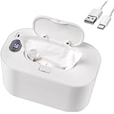 Baby Wipe Warmer and Baby Wet Wipes Dispenser, 5 Modes of Temperature Heating Control Portable Diaper Wipes Warmer for Newborn Baby, Baby Shower Gifts White