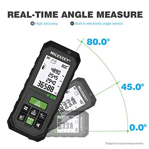 MiLESEEY Laser Measure 131Ft, Green Laser Measuring Device with Angle