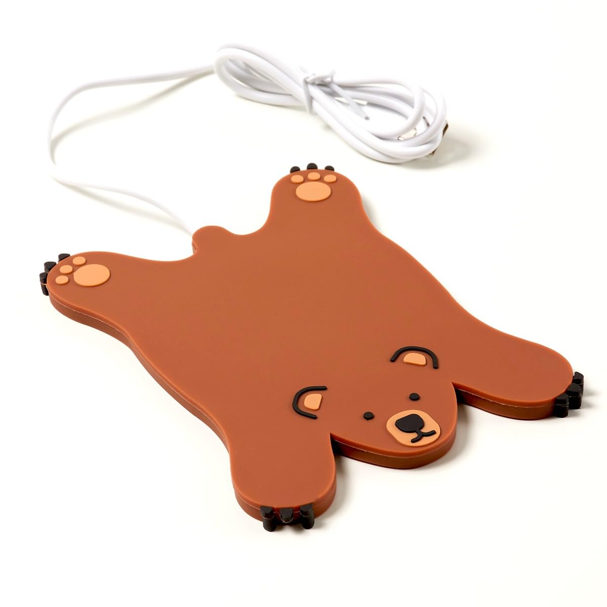 Sleepy Bear Cup Warmer I USB Powered Mug Warmer with Non-slip Base I Coffee Tea Mug Warmer for Desk I Cup Heater USB I Heated Coaster | Portable Cup Heater | Home, Office, Desk Gift Idea