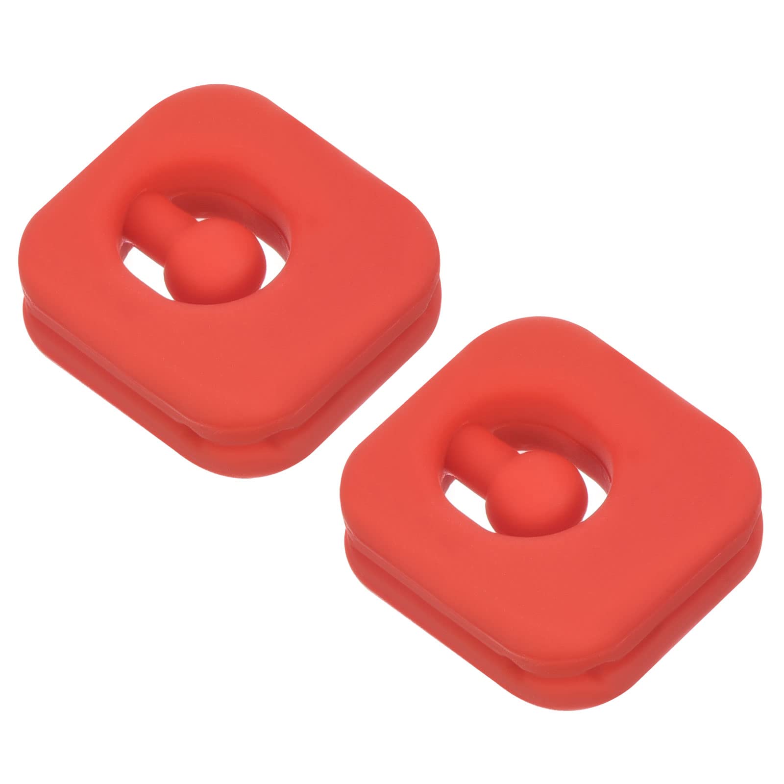 PATIKIL Tennis Vibration Dampener, 2 Pack Square-shaped Silicone Shock Absorber Racket String Damping for Tennis Racquet, Red