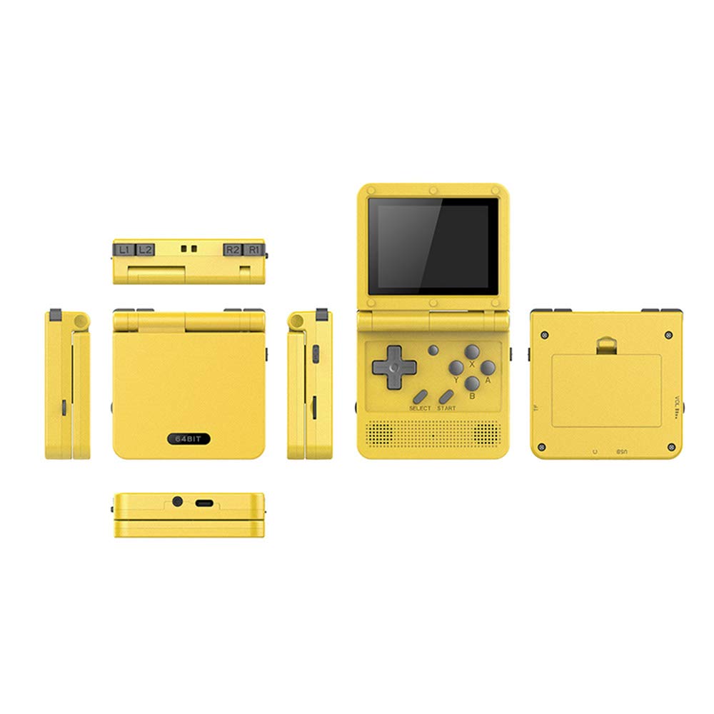 GoolRC Retro Handheld Game Console, with 16G Built-in 2000 Classic Games, Portable Hand Held Open Source Linux System 3.0-in HD IPS Screen Handheld Game Console (Yellow 16GB)