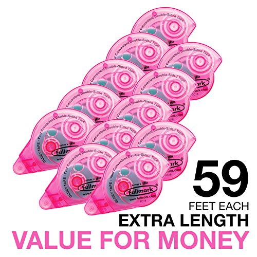 Fullmark Back To School Value Pack,Adhesive Roller Model C Pink,10-pc + 2 FREE Extra Adhesive Roller worth 6.99 each