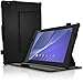 iGadgitz Premium Executive Black PU Leather Case Cover for Sony Xperia Z4 Tablet SGP712 SGP771 with Multi-Angle Viewing Stand + Auto Sleep Wake + Hand Strap + Screen Protector