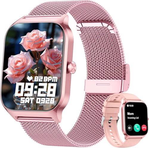 KALINCO Smartwatch Men Women Blood Pressure Watch with Bluetooth Telephony, AI Fitness Tracker with Heart Rate SpO2 Stress, 100+ Sports Modes, Fitness Watch, World Watch, Sleep Analysis, Gift Ideas for iOS Android