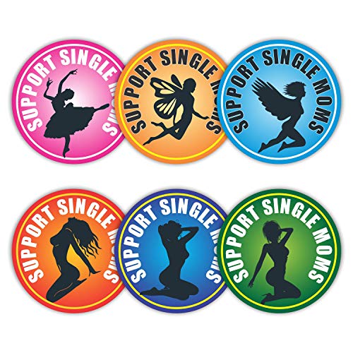 Support Single Moms Stickers - (Pack of 120) 2" Large Laminated Vinyl Decals for Hard Hat Motorcycle Welding Helmet Toolbox Labels