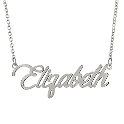 Aoloshow Elizabeth Name Necklace Initial Letter