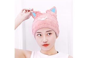 Adjustable Microfiber Hair Drying Towels, Cute Bath Towel Wrap, Ultra Soft Absorbent Hair Dry Hat Cap, Quick Drying Bath Cap 