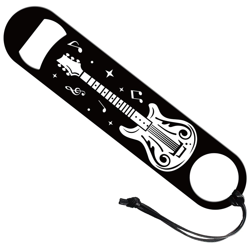 GLOBLELAND Guitar Bottle Opener - Stainless Steel Music Theme Bar Key for Bartender, Home Bar, Restaurant, Pub
