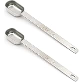 2PCS 1TSP(5ML) Measuring Spoon, Stainless Steel Long Handle Teaspoons | High Precision, Food-Grade Stainless Steel, &zwnj;Rust-Free, Dishwasher-Safe, Easy-Read Markings, Multi-Purpose, Sturdy &amp; Durable