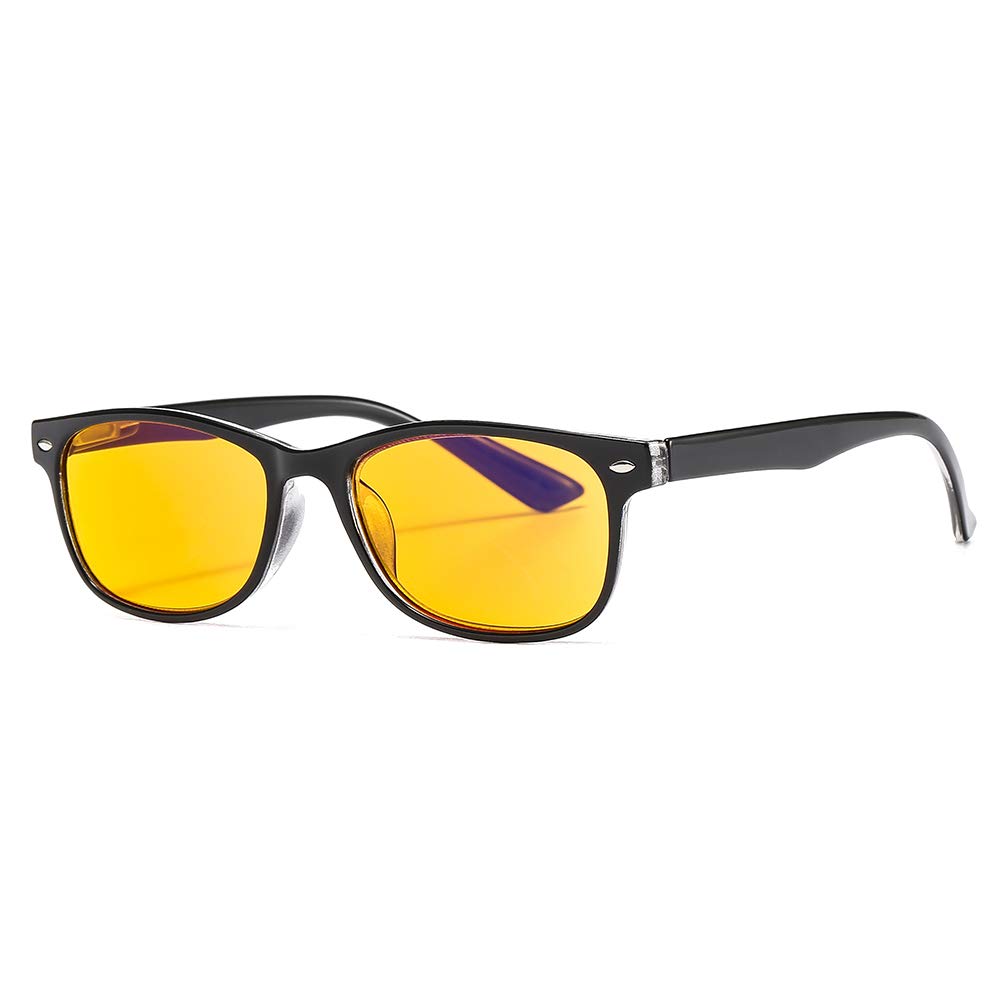 Suertree 95% Anti-Blue Computer Reading Glasses, Blue Light Filter Eye Glasses Blocking UV Computer Glasses, Visual Aided Glasses Female Male Reading Glasses Yellow Lens 1.5 BM163