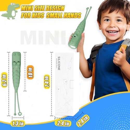 dimmbare High Lumen LED-Leuchte, aufladbare Taschenlampe, Handtaschenlampe für Kinder, für Camping Wandern Notfälle, Krokodil Geschenke für Kinder