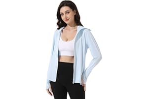 Mingyuezai Women's UPF 50+ Sun Protection Jacket Hooded Lightweight Long Sleeve Sun Shirt for Hiking Outdoor