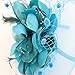 ACTLATI Charming Big Flower Headband Netting Mesh Hair Band Cocktail Hat Party Girls Women Fascinator, Lake Blue, One Size