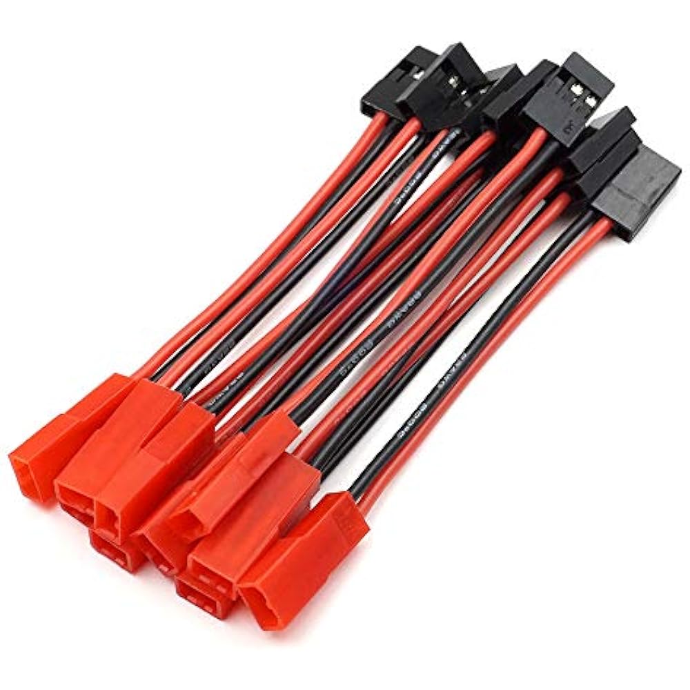 10 PCS JST Female To JR Futaba Male Servo Connector Plug Adapter Cable