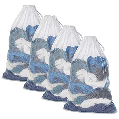 DoGeek Mesh Laundry Bag - White Wash Bag - Washing Bags for Washing Machine Large Laundry bags Laundry Net (Size:60 x90cm) (4 pcs, White) (2 Pcs, White) (2 Pcs Black) (2 pcs) (6 Pcs) (4 pcs)