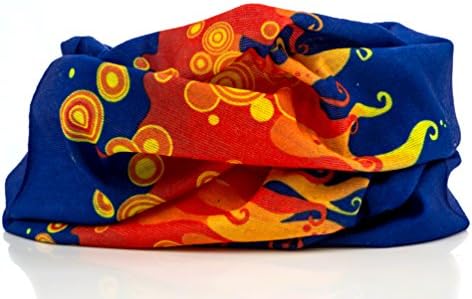 Premium Quality Seamless Bandana/Face Mask for Raves, Music Festivals, Dust, Multipurpose (Flames)
