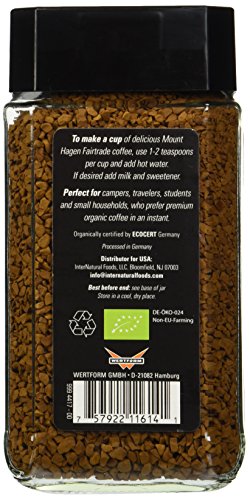 Mount Hagen: Organic café liofiliza Café Instantáneo ( Pack of 3 x 3,53 oz) (Pack of 3)