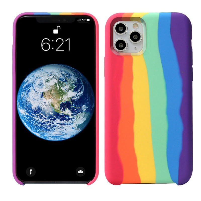 fonefunshop For iP 11 Pro - Gay Pride Rainbow Multicoloured Liquid Silicone Cover Case