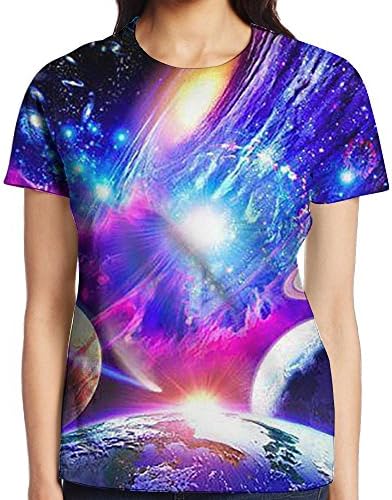 MEI WUD Milky Way Womens Couple Tees T-Shirt Casual Short Sleeve Tee Shirt Sports Shirts
