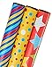 American Greetings Wrapping Paper, Colorful Stripes, Dots, & Stars, 3-Roll Pack