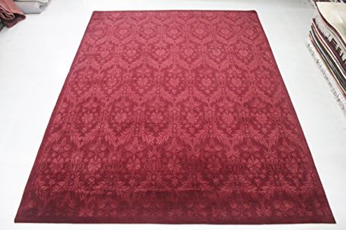 Floral Pattern Nepalese Handmade Area Rug 8' X 10' Hand Knotted Nepali Carpet 8 Feet By 10 Feet Red Color 100 Knot Wool and Silk Mix Nepali Rug