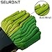 SEUROINT 100% Cotton Gloves with PVC Dots, Knit Wrist Breathable Sure-Grip Work, Gardening Gloves, Non Slip 6 Pairs per pack, Medium, Green & Olivine