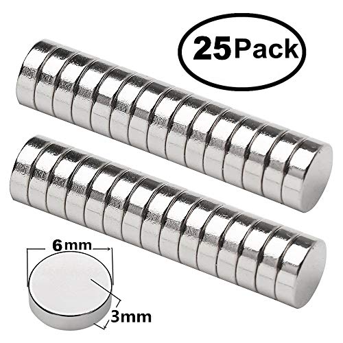 image for HHOOMY Refrigerator Magnets Premium Brushed Nickel Fridge Magnets, 25P