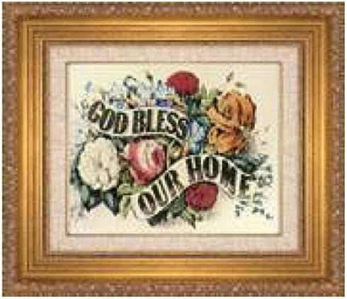 Dollhouse Miniature Framed "God Bless Our Home"