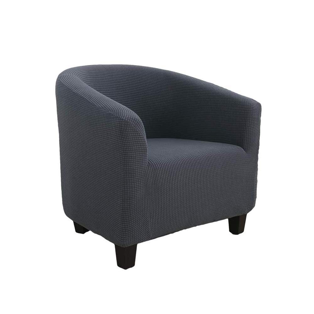 WINS Stretch Club Convertible Armchair Cover 1 Seater Chesterfield Removable Washable Dark Grey