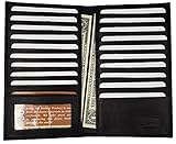 AG Wallets Genuine Leather Men's Long Id 19 Credit Card Wallet Black