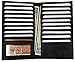 AG Wallets Genuine Leather Men's Long Id 19 Credit Card Wallet Black
