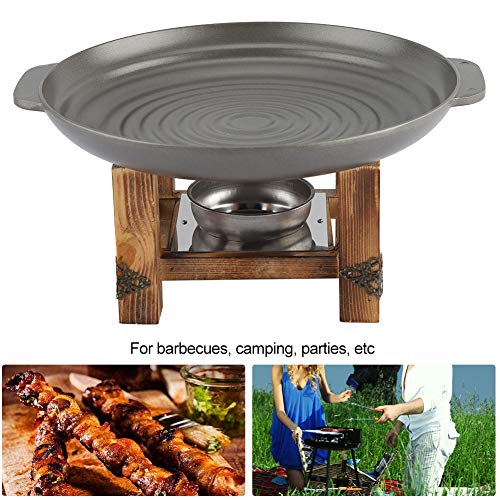 Barbecue Stove Grill Dish, Party Buffet Pan Cookware Non Stick Grill Plate Barbecue Skewers Chafing Dish Multi-purpose Suit Outdoor Indoor