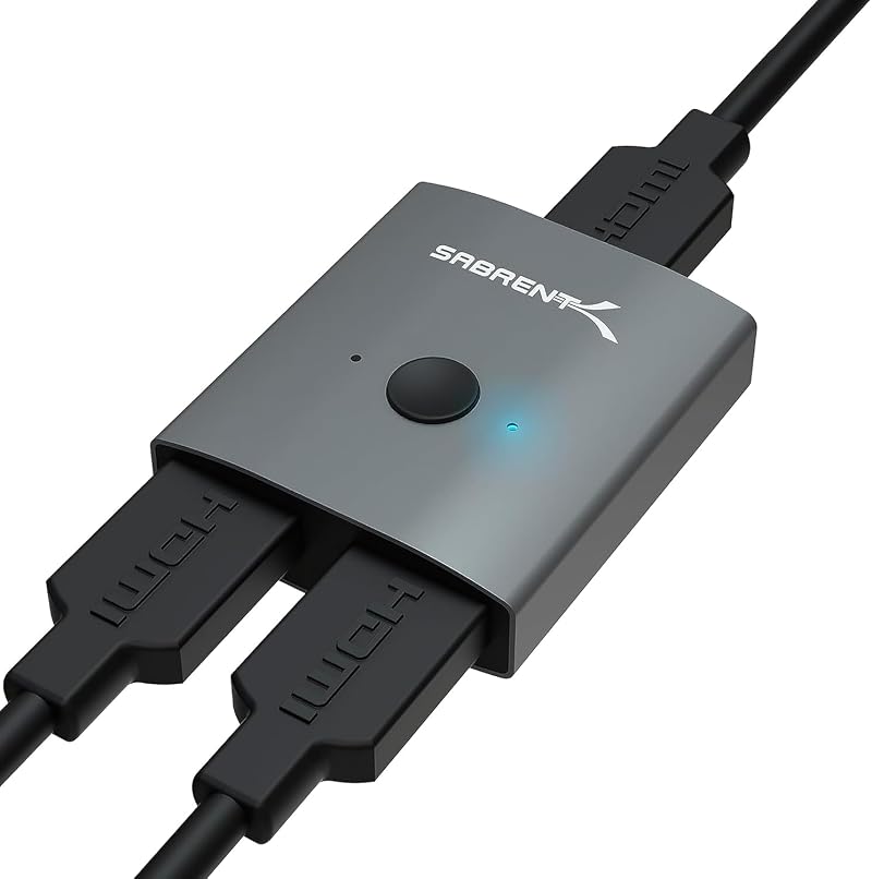 SABRENT HDMI Switch 2 in 1 Out 4K 60Hz Bi-Directional Aluminium DA-HSW2
