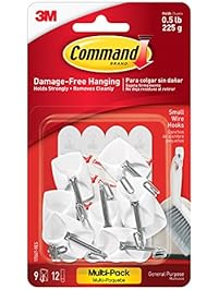 Command Wire Hooks Value Pack, Small, White, 9-Hooks (17067-9ES)