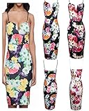 Roiii (TM) WOMENS V Neck SLEEVELESS CAMI STRETCH PENCIL BODYCON MIDI DRESS