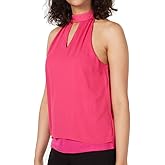 Bar III Women's Mock-Neck Keyhole Top