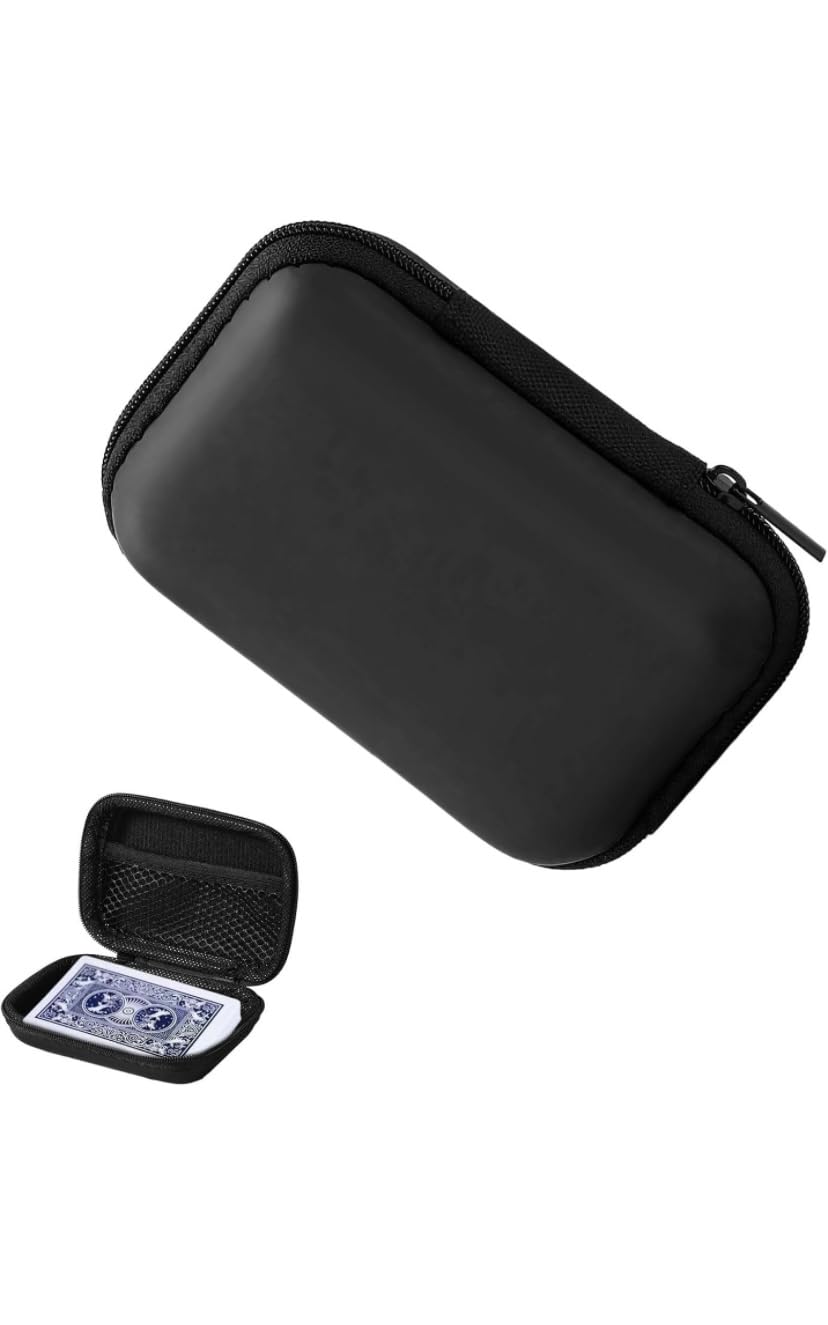UKDGTMR Playing Cards Case for UNO, Game Case, Practical Card Game Box Holder Headphone and Cable Storage Box (Black)
