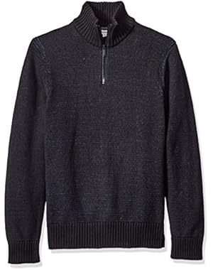 Calvin Klein Jeans Men's Speckle Plated Quarter Zip Sweater