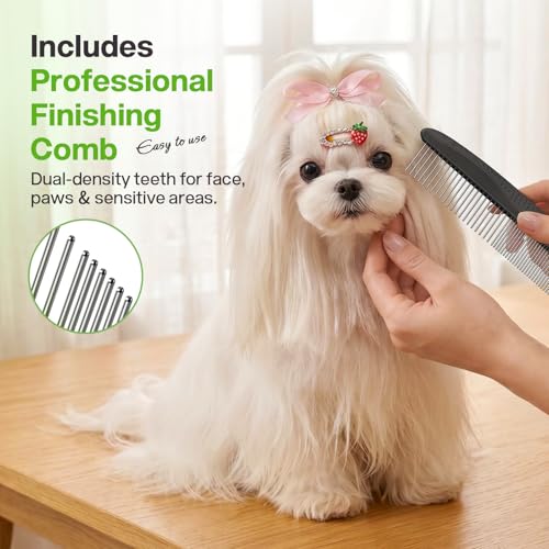 pecute Dead Hair Rake with Pet Combs, Self-Cleaning Undercoat Brush, Undercoat Undercoat Brush, Grooming Kit for Dogs Cats Stainless Steel for Long Hair(Black)