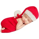 Zeroest Baby Photography Props Boy Girl Photo Shoot Outfits Newborn Crochet Costume Infant Knitted Christmas Clothes Set