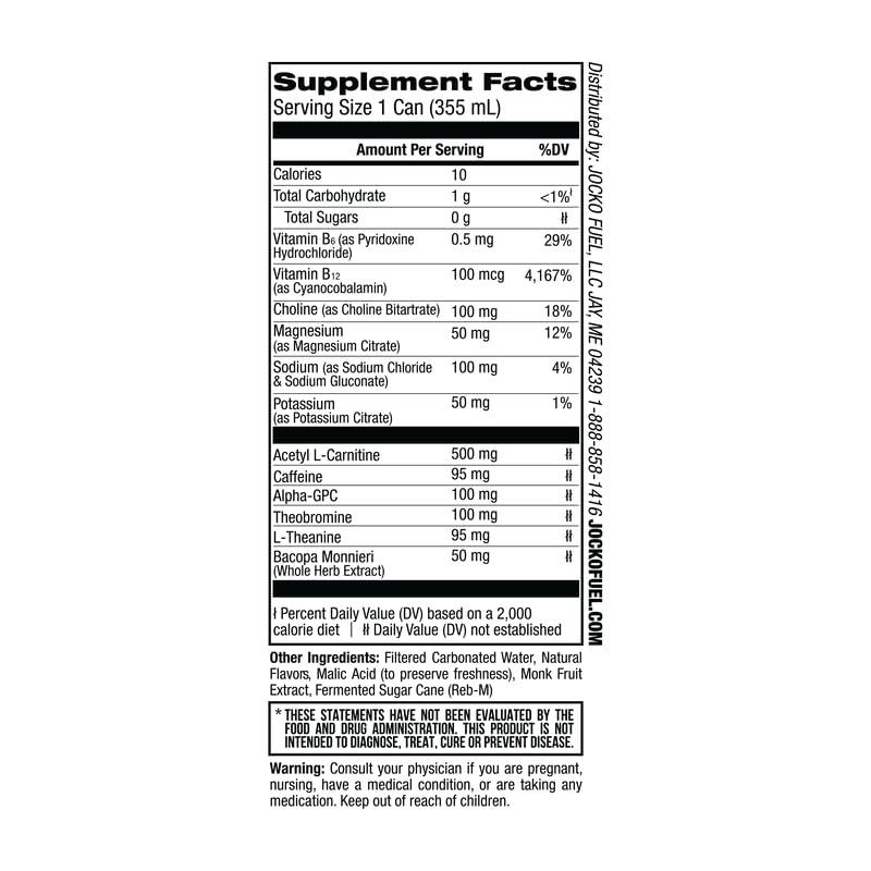 Jocko GO Energy Drink KETO, Vitamin B12, Vitamin B6, Electrolytes, L