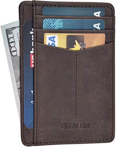 RFID Blocking Genuine Leather Travel Wallet – Crazy Horse Leather Bifold With Gift Box