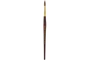 Escoda Reserva 1212 Series Artist Watercolor Short Handle Paint Brush, Pure Kolinsky-Tajmyr, Round, Size 6