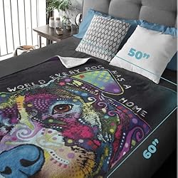 Dawhud Direct Colorful Dog Fleece Blanket for
