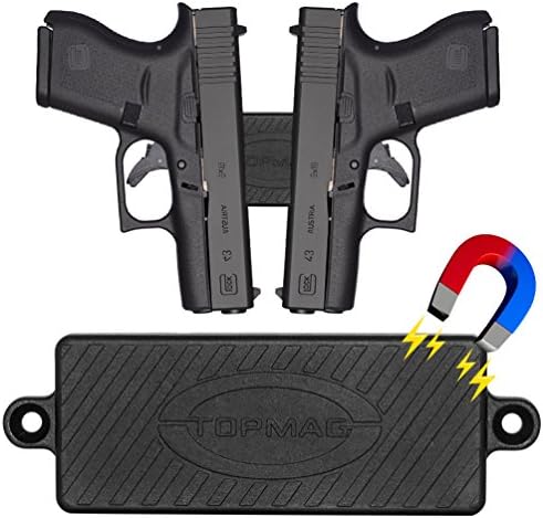 Magnetic Gun Mount Holster 43 Lbs Rated Rubber Coated Gun Magnet Mount Concealed Magnetic Holder for Handgun Rifle Shotgun Pistol Revolver Vehicle Home Office Car Truck Wall Bedside Desk (1)