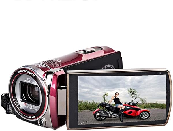 KDMB Digital Video Camera Professional Camera10X Optical Image Stabilization Optical Zoom Video Camera16 Million PixelsFull HD 1080P 3 0 Inch 270 Degree Rotation Touch Screen1Red
