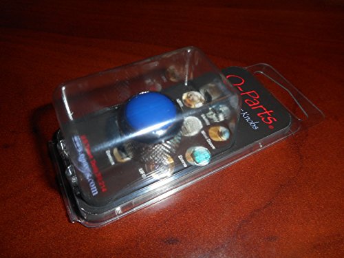 Q-Parts Dome Knob, ACRYLIC BLUE ON CHROME, KCD-0041