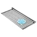 Enjoyee Roll Up Dish Drying Rack Square - made of Solid Stainless&Silicon - Over the Sink Dish Drainer - Collapsible & Portable + A Blue Silicon Scrubber